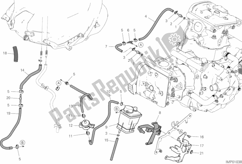 Todas las partes para Bote De Tubería De Aire Caliente de Ducati Supersport S USA 937 2019